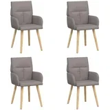 Trpezarijske stolice 4 pcs Tkanina Sivosmeđa 60 x 56 x 96 cm