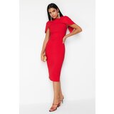 Trendyol red sleeves detailed elegant evening dress Cene