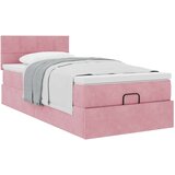 vidaXL Otomanski okvir kreveta s madraca ružičasti 90x200cm baršunasti | shoptok.hr