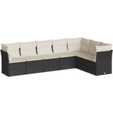 vidaXL 7-dijelni set vrtnih sofa od poliratana s jastucima crni | shoptok.hr
