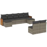  The Living Store Vrtna sedežna garnitura 9-delna z blazinami siv poli ratan - Vrtna Sedežna Garniture, (21443294) | Shoptok.si