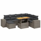 vidaXL 8-dijelni set vrtnih sofa od poliratana s jastucima sivi | shoptok.hr