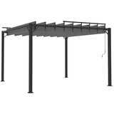  Sjenica s rešetkastim krovom 3x3 m antracit tkanina i aluminij | shoptok.hr