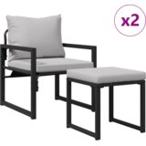 vidaXL Sjedeća garnitura za vrt 4 pcs Crna 61 x 72.5 x 71 cm Čelik | shoptok.hr