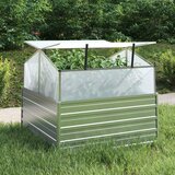 vidaXL Povišena vrtna gredica sa staklenikom 100 x 100 x 85 cm srebrna | shoptok.hr