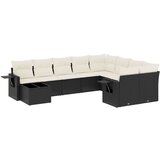  10-dijelni set vrtnih sofa s jastucima crni od poliratana | shoptok.hr