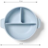 BabyOno Silikonska posuda tri odjeljka s poklopcem, plava | shoptok.hr