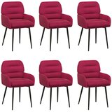  Trpezarijske stolice 6 pcs Baršun Vinska crvena | Eponuda.com