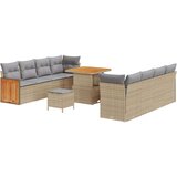  Set vrtnih sofa od 11 dijelova s jastučićima Bež poli ratan akacija 3-dijelni set za blagovanje u vrtu s jastučićima Bež poli r | shoptok.hr