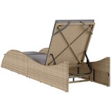  Ležaljka za sunčanje s jastukom bež 60x205x73 cm poliratan | shoptok.hr