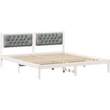  Konstrukcija postelje Svetlo siva 160 x 200 cm blago, (5000084487) | Shoptok.si