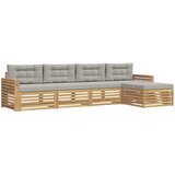  Set vanjskih sofa 5 kom. Bijela i svjetlosiva 337 x 162,5 x 73 cm | shoptok.hr