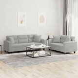 vidaXL 2-dijelni set sofa s jastucima svjetlosivi od mikrovlakana | shoptok.hr