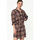 Dewberry Z6669 WOMEN'S SHIRT-BEIGE-RED Cijene
