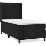 Maison Chic Box spring postelja - Vzmetna postelja z vzmetnico črn 90x190 cm žamet SL20526, (21881414) Cene