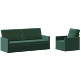  Set sofe 2 pcs Tamnozelena Baršun - Tamnozelena 1-sjedalni + 3-sjedalni (180 cm) | shoptok.hr