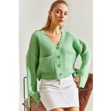 Bianco Lucci Women's Buttoned Pocket Knitted Cardigan Cene