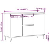  Komoda boja hrasta artisan 104x35x70 cm konstruirano drvo | shoptok.hr