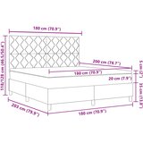  Krevet s opruga kutije s LED trakama Plava 180 x 200 cm tkanina | shoptok.hr