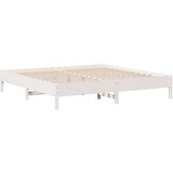 vidaXL Knjižna postelja brez vzmetnice bela 180x200 cm trdna borovina | Shoptok.si