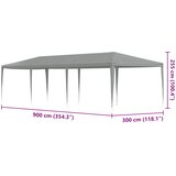  za zabave Svijetlo siva 900 x 300 x 255 cm PE i čelik | Eponuda.ba