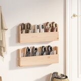 vidaXL Zidni stalci za cipele 2 kom 59 x 9 x 23 cm od masivne borovine | shoptok.hr