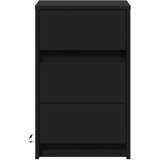  Noćni ormarić s LED svjetlima crni od konstruiranog drva | shoptok.hr