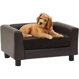 SOFA za pse smeđa 60 x 43 x 30 cm od pliša i umjetne kože | shoptok.hr