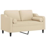 vidaXL Dvosjed s ukrasnim jastucima krem 120 cm od tkanine | shoptok.hr