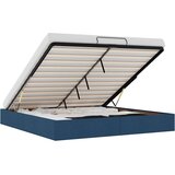 Maison Chic Otomanski Posteljni okvir - Dvoposteljna postelja - Zakonska postelja brez vzmetnice modro 180x200 cm blago-J494, (21769290) | Shoptok.si