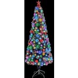  Umjetno božićno drvce LED bijelo-plavo 210 cm optička vlakna | shoptok.hr
