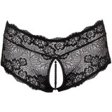 Cottelli Curves Crotchless Floral Lace Panties with Stimulating Pearls 2311020 Black 4XL | Shoptok.si