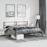  Metalni okvir kreveta uzglavlje i podnožje crni 183x213 cm | shoptok.hr