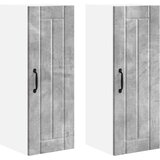  Ormar za Zid Lucca 2 pcs Betonska siva 30 x 31 x 80 cm | shoptok.hr