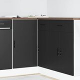  Podni ormarić za umivaonik "Lyon" Crni inženjerski drvo | shoptok.hr