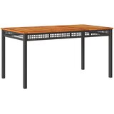  Vrtni stol crni 140 x 80 x 75 cm od poliratana i drva bagrema | shoptok.hr