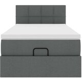 vidaXL Otomanski posteljni okvir z vzmetnico siv 90x190 cm blago | Shoptok.si