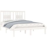  Posteljni okvir bel iz trdnega lesa 120x190 cm 4FT, (20907343) | Shoptok.si