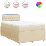  Krevet s oprugama i madracem krem 120 x 200 cm od tkanine | shoptok.hr