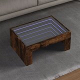 vidaXL Klubska mizica z neskončnimi LED dimljen hrast 70x50x30 cm Cene