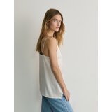Reserved - Top s visokim udjelom svile - krem | shoptok.hr