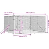  kavez za pse srebrni 4 x 4 x 2 m od pocinčanog čelika | Eponuda.com
