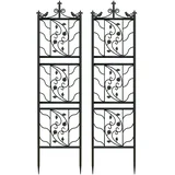 Metalni vrtnarski trellis, eleganten dizajn, trdna železna konstrukcija, črna, (5000218423)