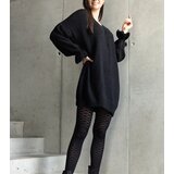 Gemre Black oversized sweater with ruched sleeves Najeta | Shoptok.si
