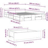 vidaXL Okvir za krevet s ladicama boja hrasta 120x200 cm drveni | shoptok.hr