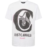 Just Cavalli Majica roza / črna / bela