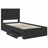  Krevetna konstrukcija s uzglavljem Crna i srebrna 90 x 200 cm | Eponuda.com