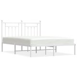 The Living Store Kovinski posteljni okvir z vzglavjem bel 140x200 cm - Posteljni Okvir, (21503501) | Shoptok.si