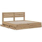  Bed Frame with Storage and Headboard Artisan Oak 180 x 200 cm | shoptok.hr