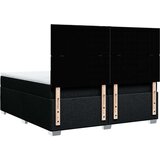 vidaXL Box spring postelja z vzmetnico črn 200x200 cm blago | Shoptok.si